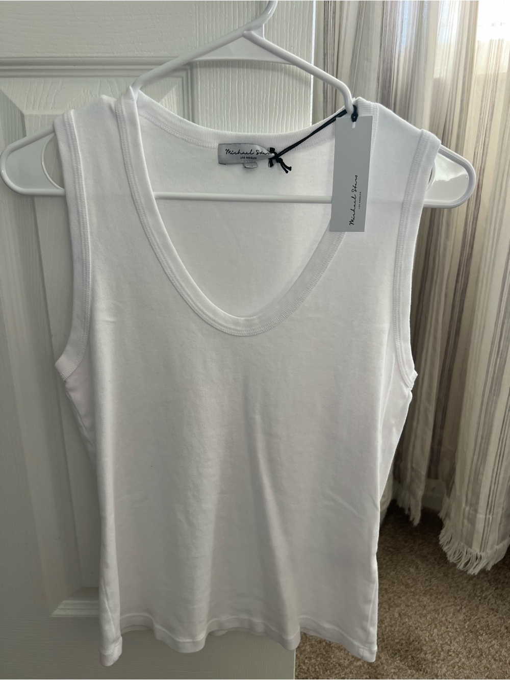 Michael Stars Scoop Neck White Tank